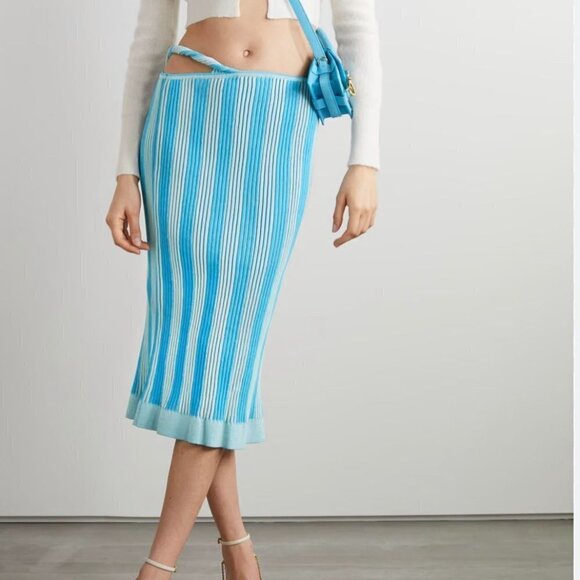 Jacquemus Vertical Stripe Patter Knitted Skirt Size 42 US L - Picture 2 of 13